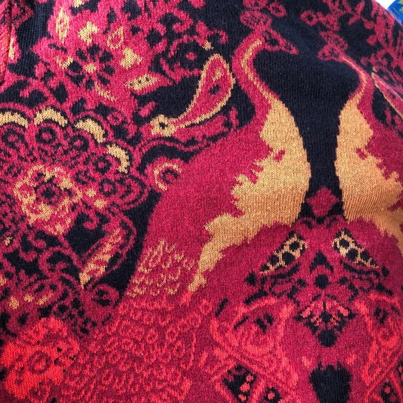 Stunning Vintage Cooi Knit Nordic Fringe Cropped Boho Cardigan Sweater Bohemian - Picture 7 of 9